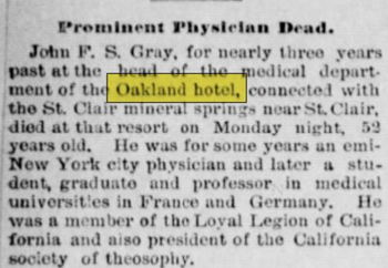 Oakland Hotel - Aug 1891 Article (newer photo)
